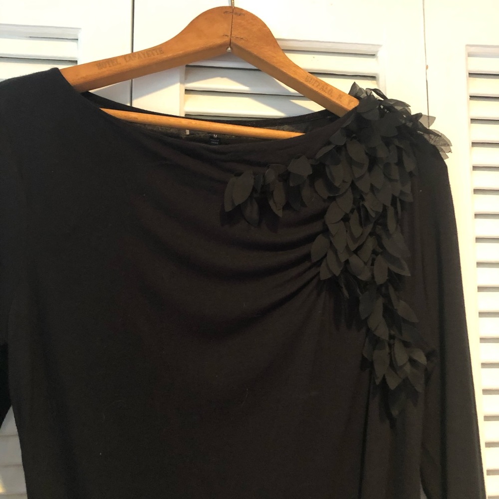 Anne Klein Top with Chiffon Feather Detail